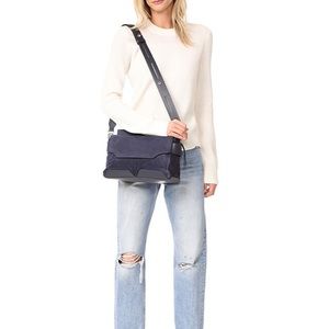Rag and Bone navy suede and leather purse